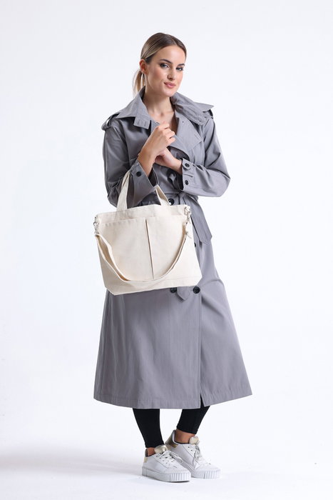 Zoozie Bags Bolso Tote de Lona Color Crema